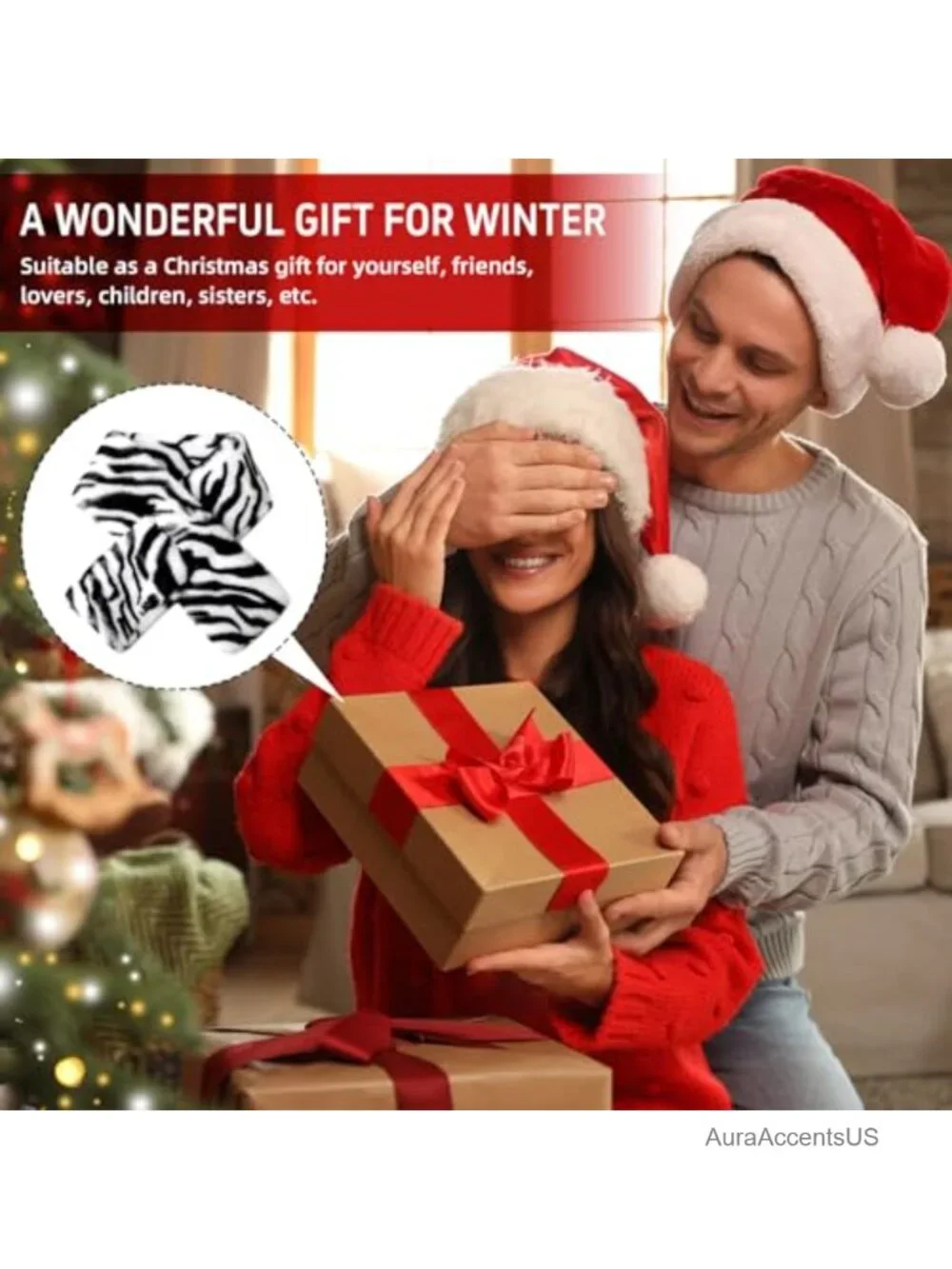 Faux Fur Collar Winter Scarf Women Neck Warmer Loop Scarf